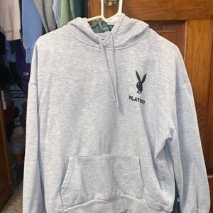 PLAYBOY Light Gray Hoodie for Men